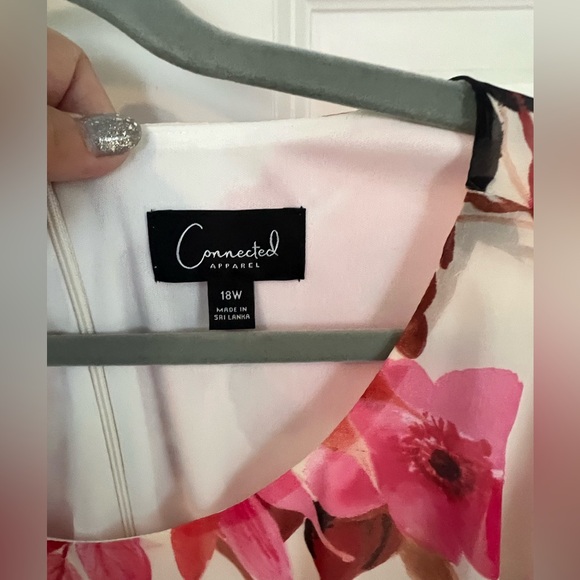 Connected Apparel Pink and Red Floral Dress - Picture 2 of 7